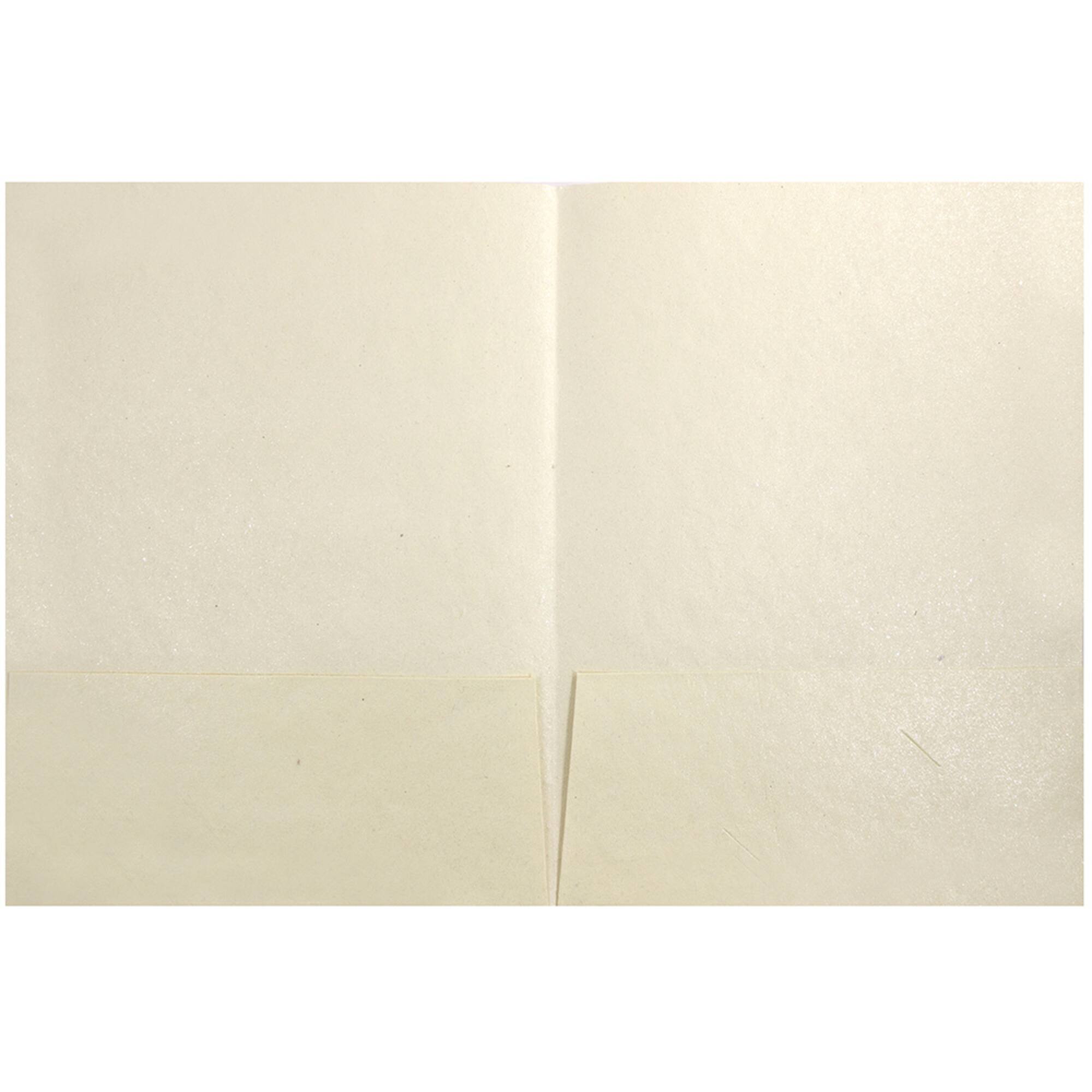 JAM Paper Ivory Metallic Handmade Folders, 100ct.